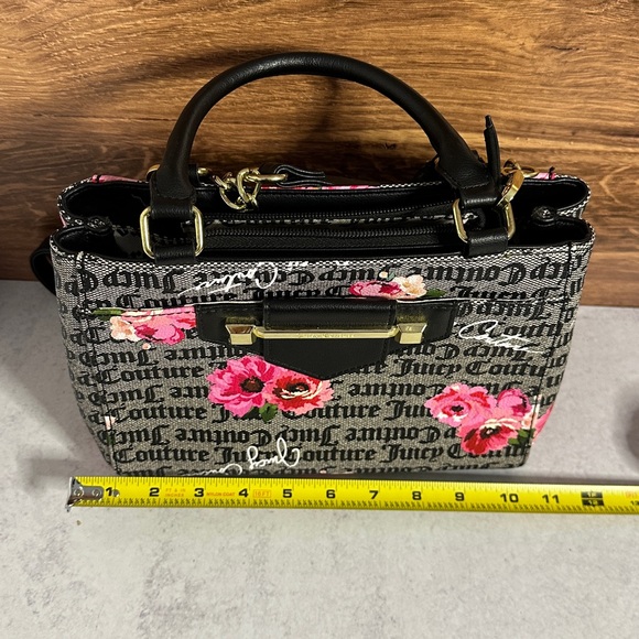 Juicy Couture | Word On The Street Rose Logo Print Satchel Bag Y2K - Picture 11 of 16